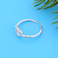 925 Silver Heart Frame Finger Chain Ring Engagement Wedding Valentine Bague