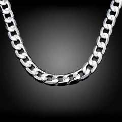 925 Silver Men's Necklace 12MM Cuban Chain 18-30 In