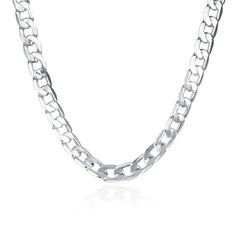 925 Silver Men's Necklace 12MM Cuban Chain 18-30 In