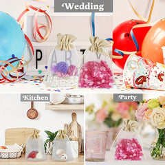 30pcs Burlap Gift Bag Mesh Candy Favour Jewelry Pouches 10x15cm Drawstring