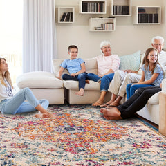 Bohemian Ornamental Carpet Area Rug Machine Washable Rugs Non Slip Backing