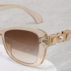 Cat Eye Sunglasses Clear Frame UV400 Sun Shades For Women