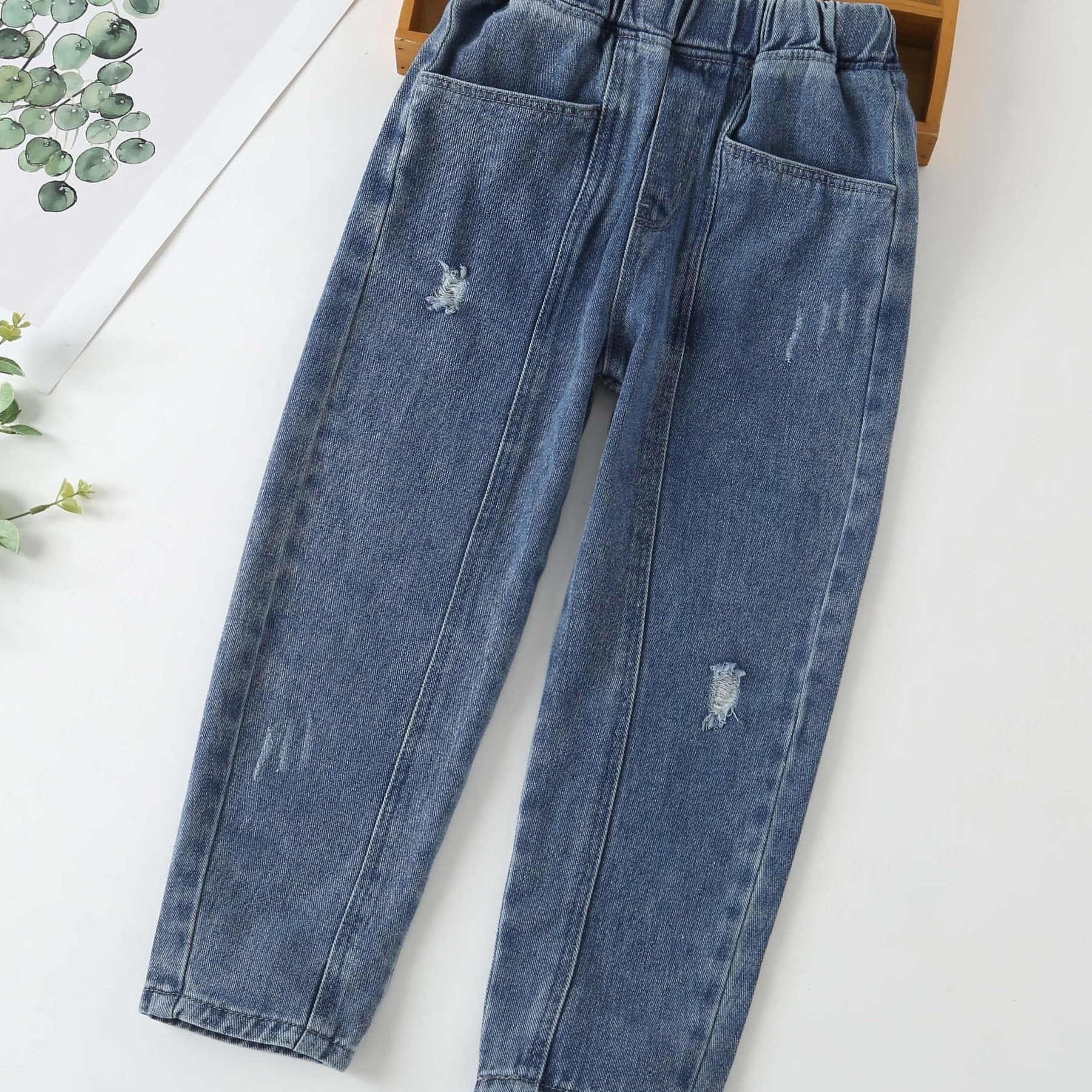 Boys Stylish Denim Pants Casual Washed Non Stretch Jeans