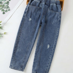 Boys Stylish Denim Pants Casual Washed Non Stretch Jeans