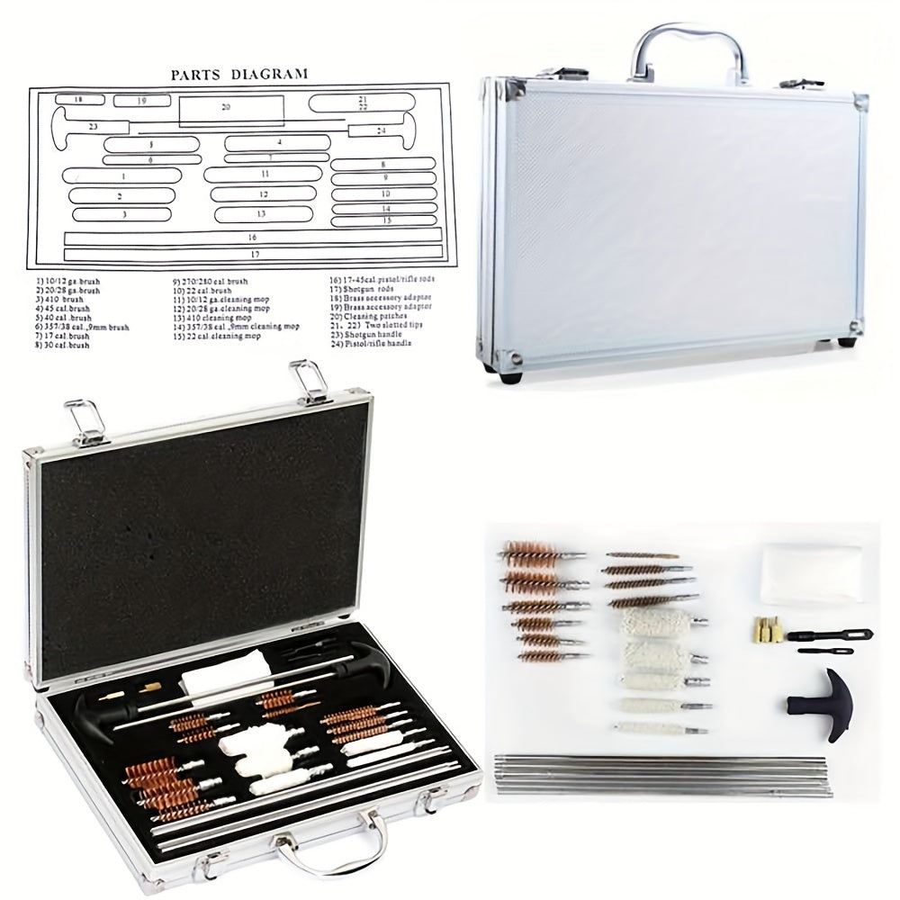 24pcs Heavy Duty Cleaning Kit Brush Tool Aluminum Alloy Cleaning