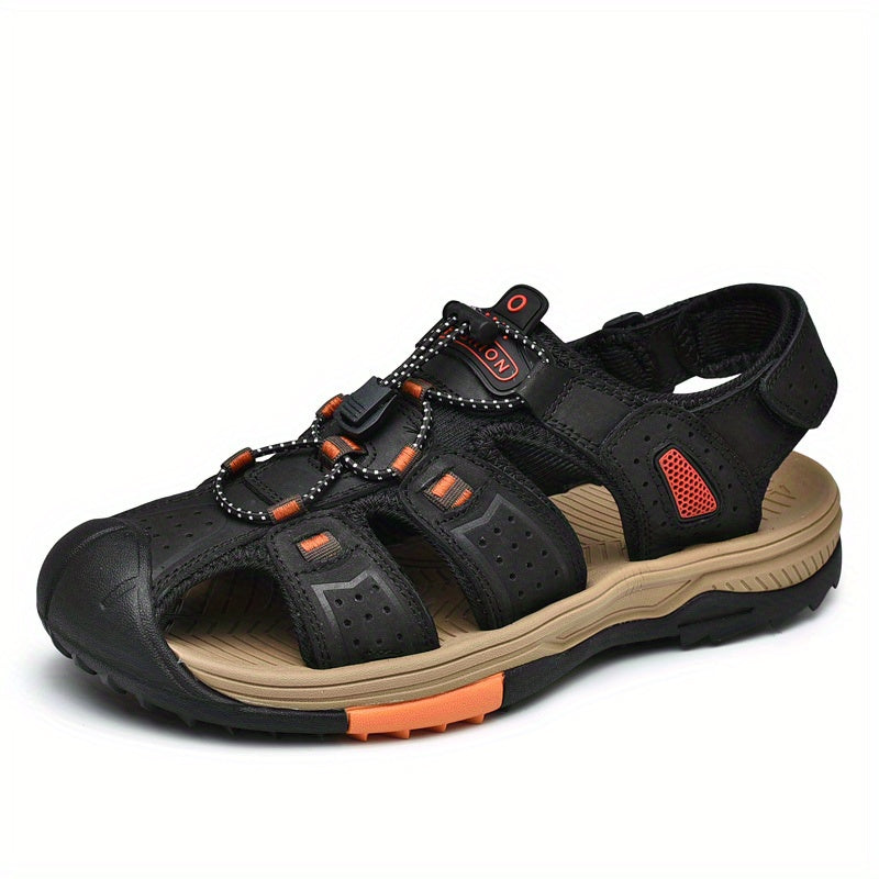 Men's Closed Toe Platform Sandals Breathable Anti-Skid Beach Shoes