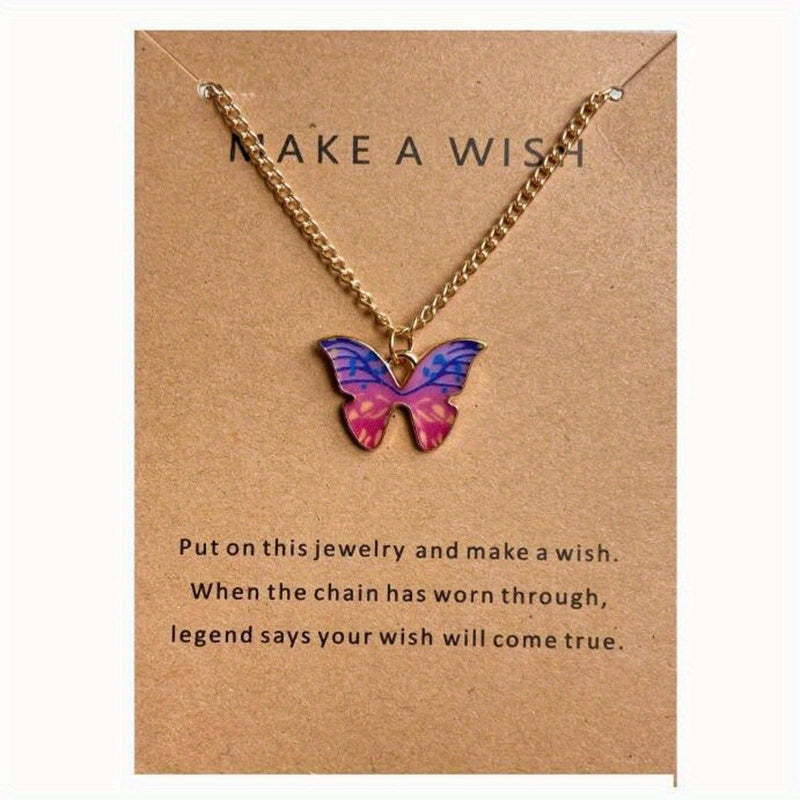 Bohemian Style Butterfly Pendant Necklace Holiday Gift