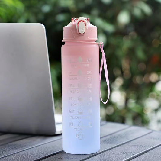 650ml Outdoor Sports Water Cup with Time Scale & Drop Resistant Lid