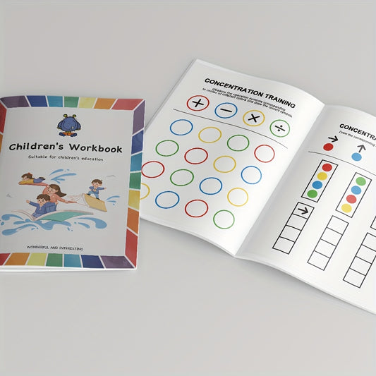 Kids Concentration Training Interactive Activity Workbook with Matching Game