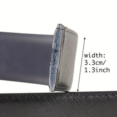 Men's Leather Business Belt Square Pin Buckle Waist Strap Belt
