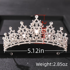 Baroque Crystal Crown Bridal Jewelry Set Rhinestone Tiara Earrings Choker