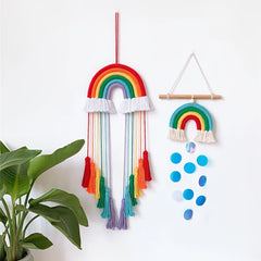 Macrame Rainbow Wall Hanging for Boho Decor