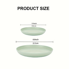 Set of 6 22cm Plastic Dinner Plates Reusable and Sturdy Unbreakable Dishes