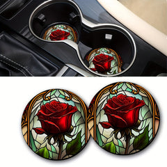 2pcs Holiday Party Coaster Decorative Mat Coffee Coaster Waterproof Round