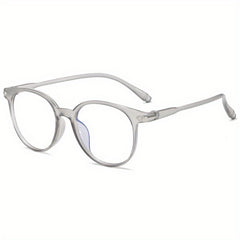Men's Round Frame Reading Glasses Anti Light Casual Eyeglasses