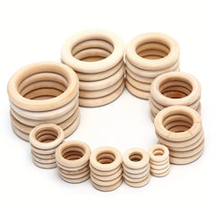 Natural Wood Circles Beads Wooden Ring for DIY Jewelry Making Crafts