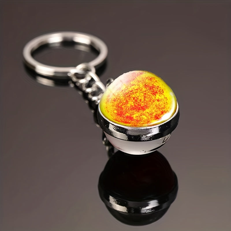 Moon Keychain Solar System Galaxy Nebula Earth Mars Saturn Pendant