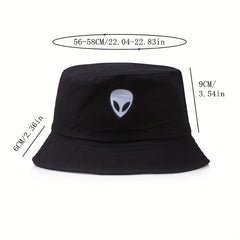 Alien Embroidery Bucket Hat Men Women Hip Hop Street Dance Sun Hat