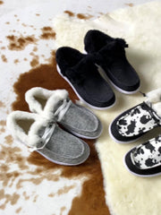 Dairy Cow Print Thickened Warm Sneakers Lightweight Non slip Shoes