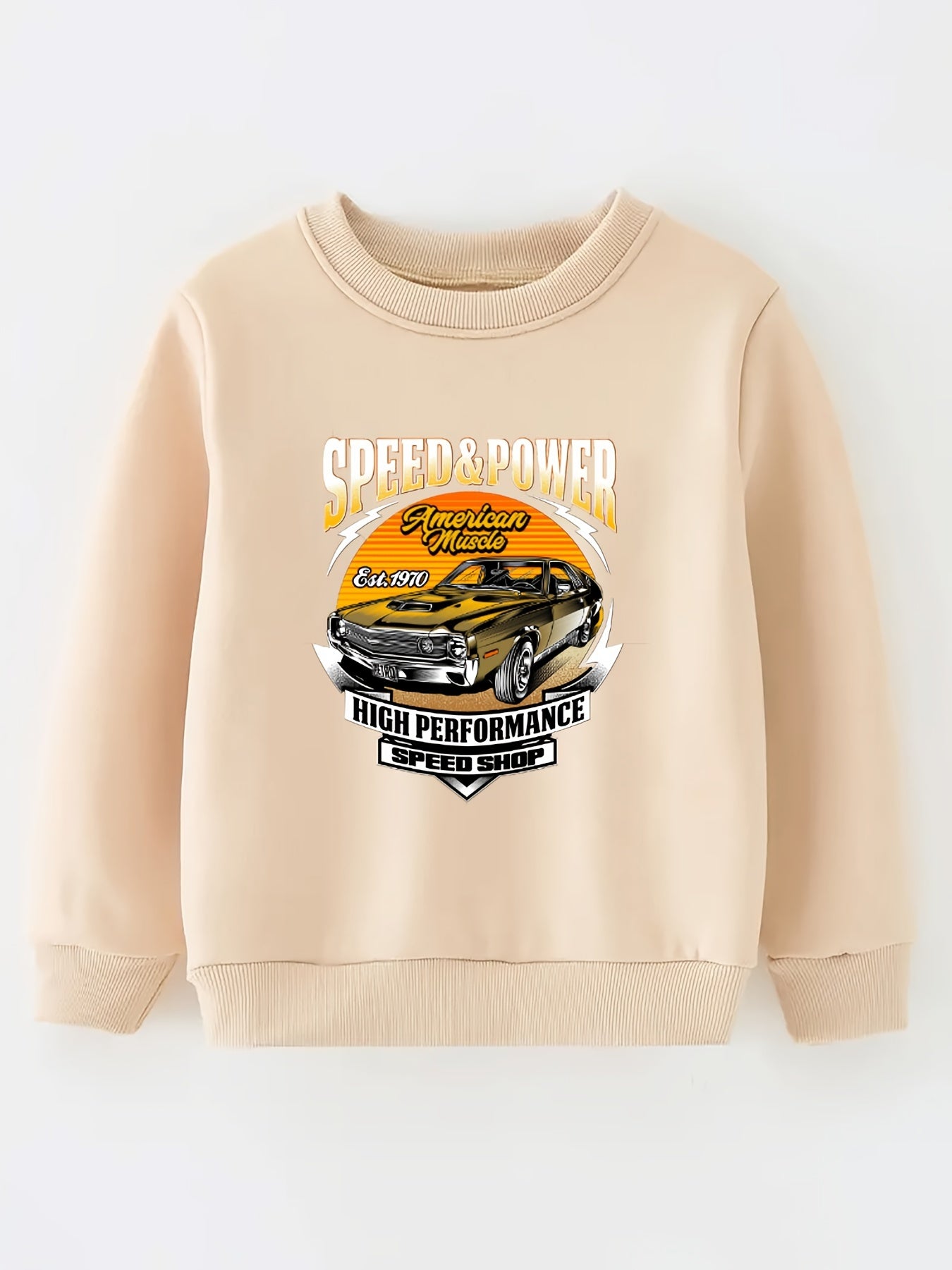 Boy's Shark Truck Print Sweatshirt for Spring