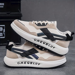 Men's Chunky Lace-up Sneakers with Shock Absorbing Sole
