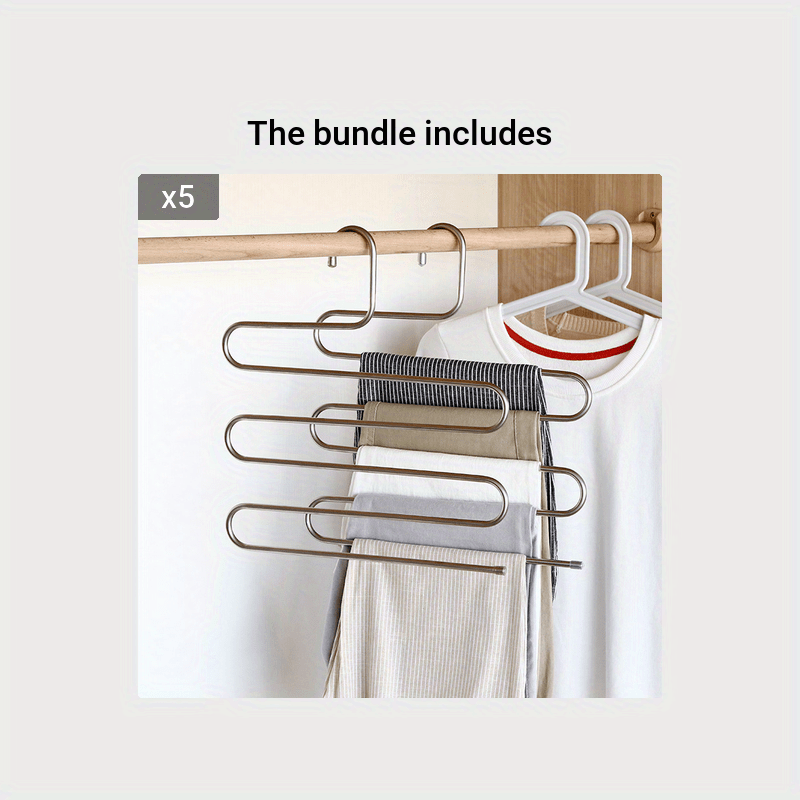5 Layer S Type Trouser Rack Stainless Steel Clothes Rack