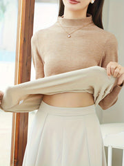 Mock Neck Thermal Underwear Soft Long Sleeve Slim Fit Top