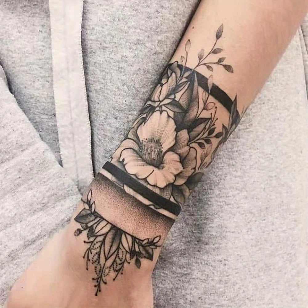 Flower Temporary Tattoo Sticker Waterproof Lasting Disposable