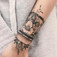 Flower Temporary Tattoo Sticker Waterproof Lasting Disposable
