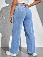 Solid Wide Leg Jeans