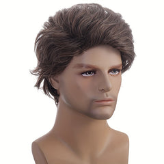 Men's Dark Brown Short Hair Wig for Parties