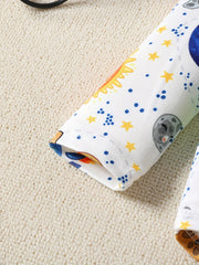 Baby Boys Starry Sky Creeper Romper Cotton Pants Set