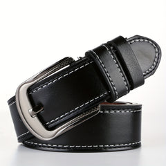 Men's Retro PU Leather Belt Business Casual Pants