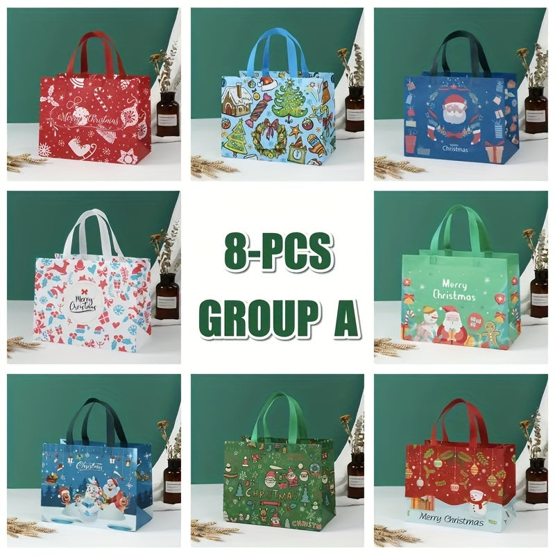 8 Reusable Christmas Gift Bags With Reinforced Handles
