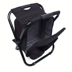 Portable Outdoor Camping Stool with Zipper Pocket & Ice Pack