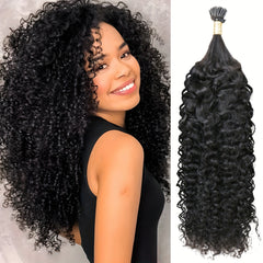 50g Kinky Curly I Tip Hair Extensions 100% Virgin Brazilian Human Hair For Women
