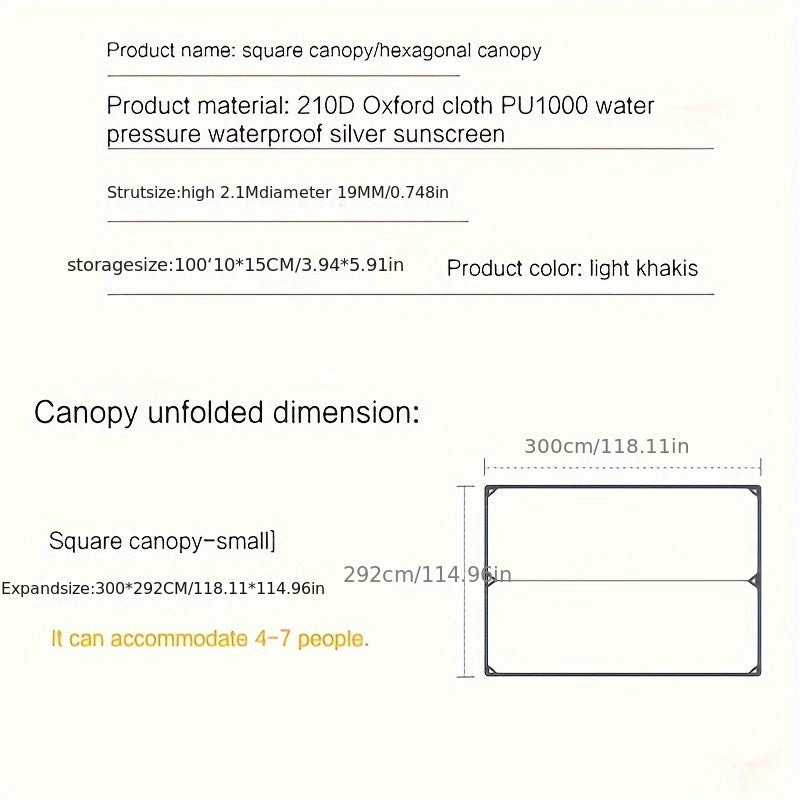UV Protection Canopy Tent Waterproof Sun Shelters For Camping
