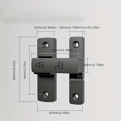 Anti-Theft Sliding Door Latch No Punch Bathroom Bedroom Office Accessory