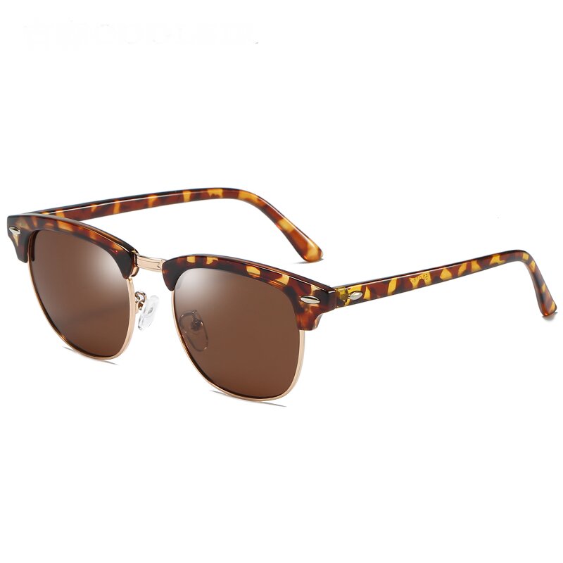 Women's Polarized Sunglasses Vintage Semi Rim Sunscreen Unisex Shades