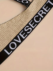 Letter Straps Push Up Bra Comfy & Breathable Everyday Bra Women's Lingerie