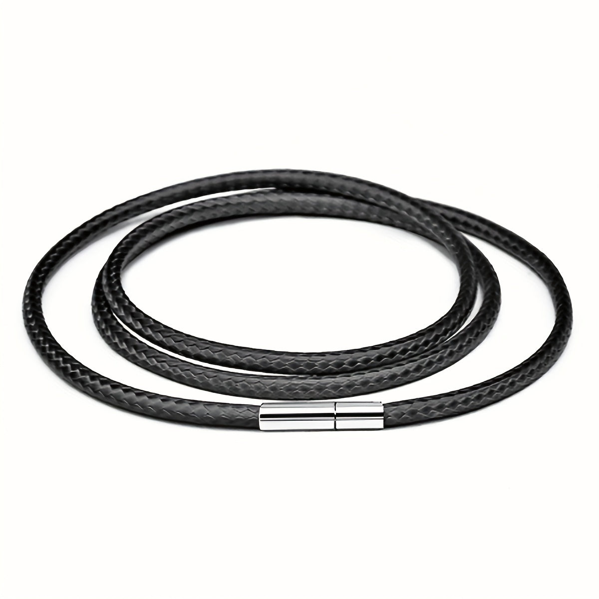 3mm Wax Leather Cord Choker Necklace Stainless Steel Clasp Thin 16 30 Mens