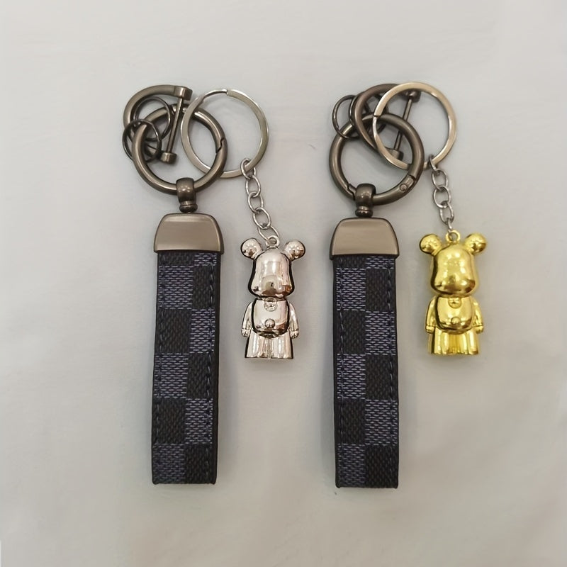 Metal Violence Bear Key Chain for Men, Car Key Backpack Pendant Gift