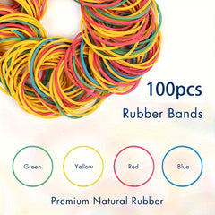 100pcs Yellow Rubber Band Ring High Elastic Durable Leather Band
