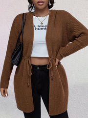 Drawstring Hoodie Cardigan