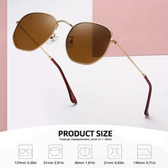 Hexagon Polarized Sunglasses UV Protection for Traveling Party Outdoor
