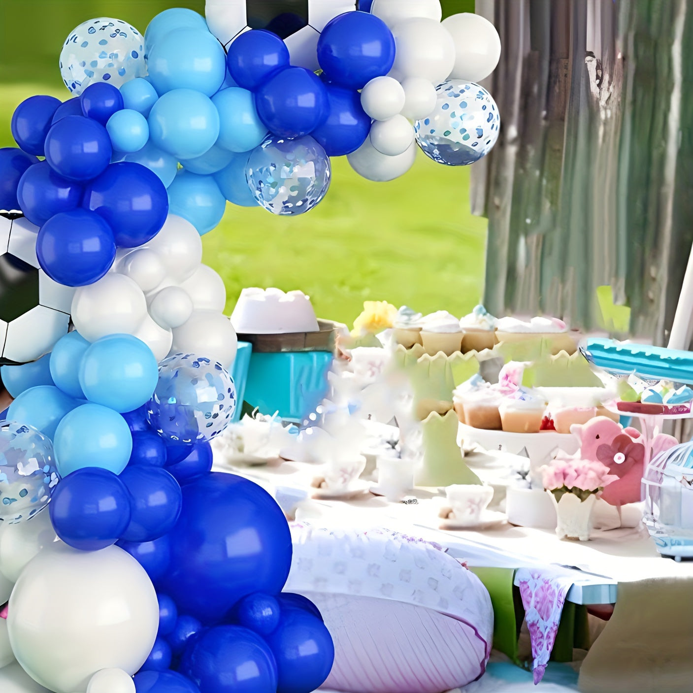 Football Balloon Arch Set & Light Wreath Set - 103pcs Football Party Decor