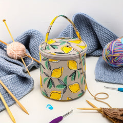 Waterproof Cylinder Crochet Storage Bag Printed Tote Bag