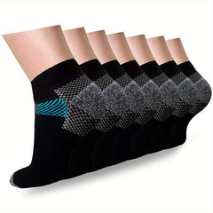8 Pairs Low Cut Compression Socks for Men & Women 15-20 MmHg