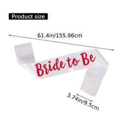 Bridal Belt Sash Bachelorette Party Ribbon Set Bride To Be Sash