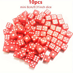 Acrylic Drinking Dice Set for Games & Math Teaching, Mini 8mm Dices, 10/20/50pcs
